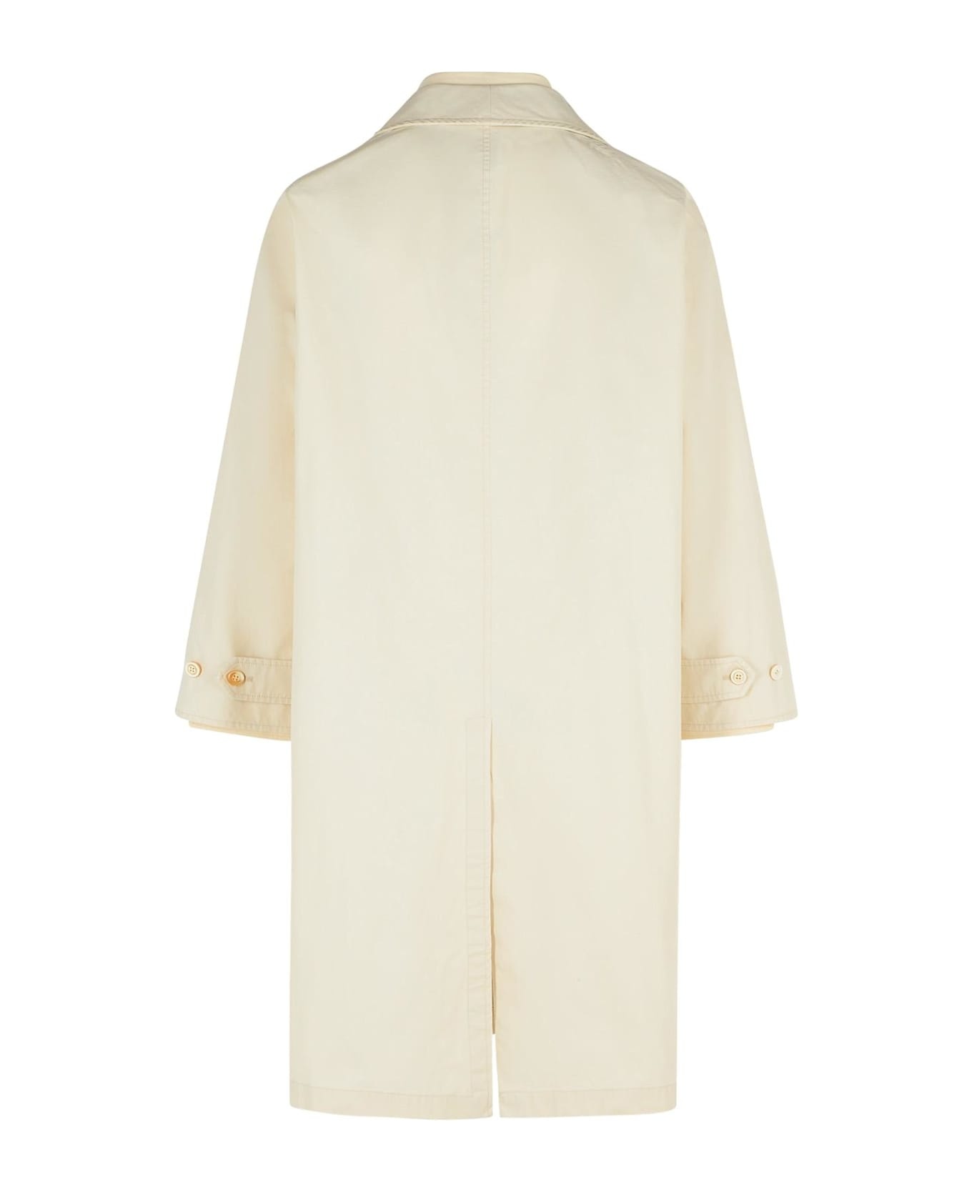 Ivory Cotton Trench Coat - 3