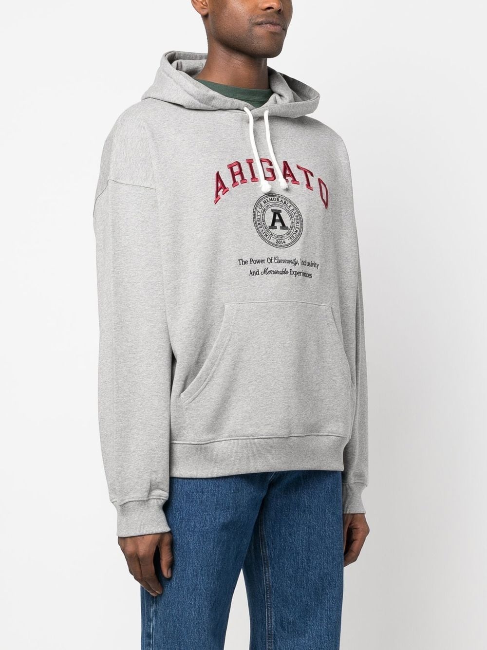 embroidered-logo hoodie - 3