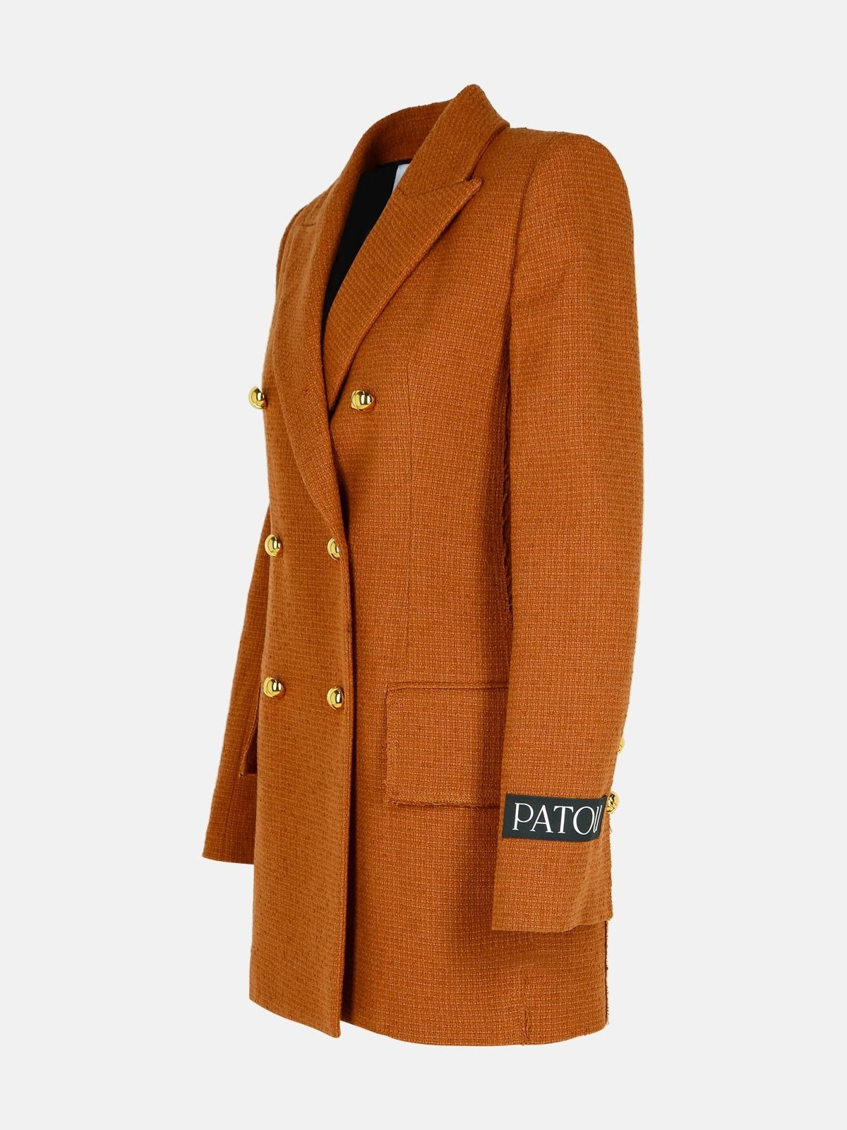 BROWN WOOL BLEND BLAZER - 2