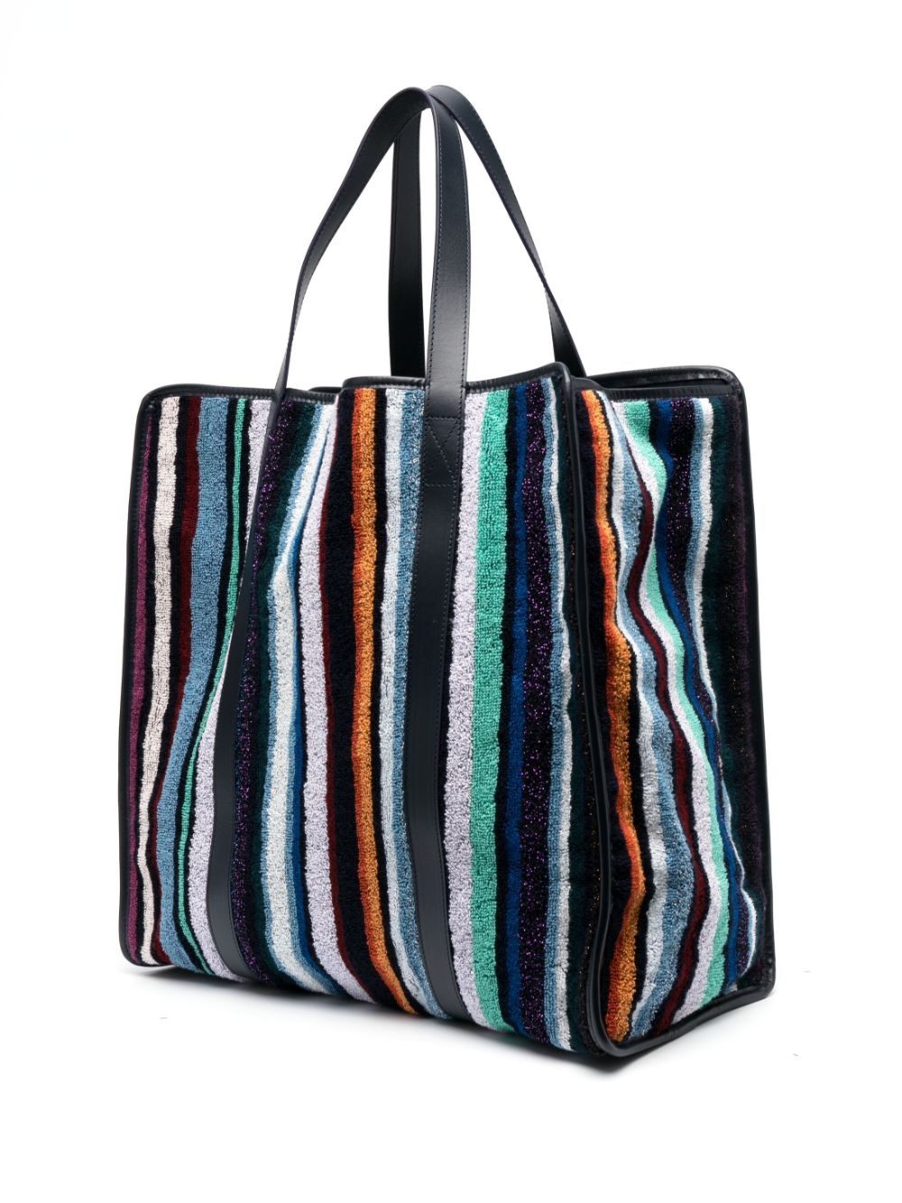 striped terry-cloth tote bag - 3