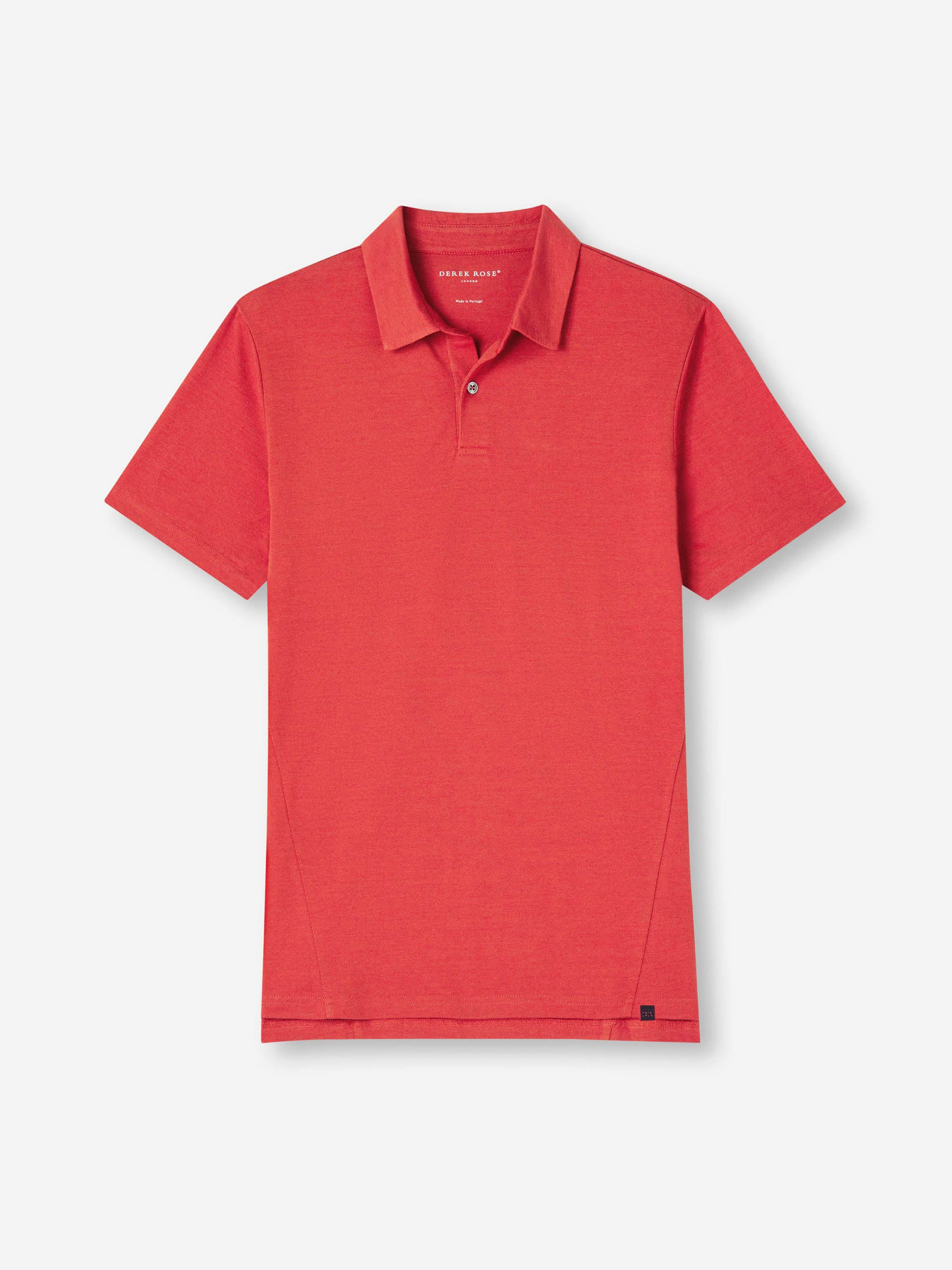 Men's Polo Shirt Ramsay Pique Cotton Tencel Red - 2