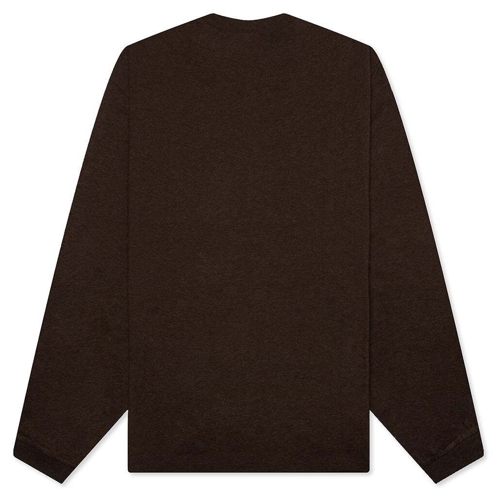 ESSENTIALS L/S TEE - HEATHER WOOD - 2