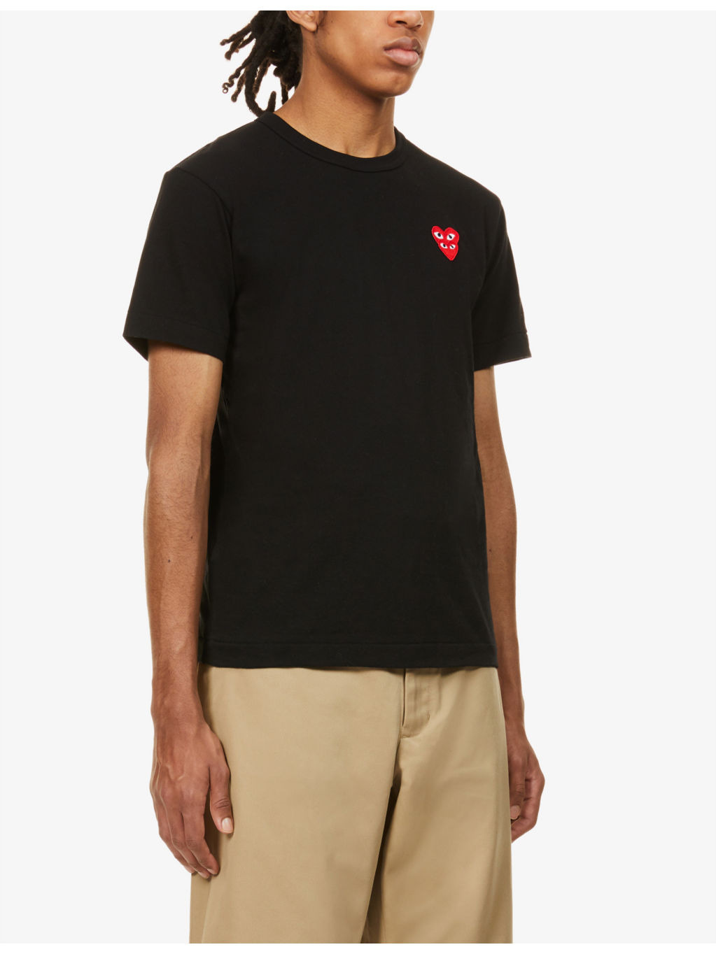 Overlap-heart print cotton-jersey T-shirt - 3