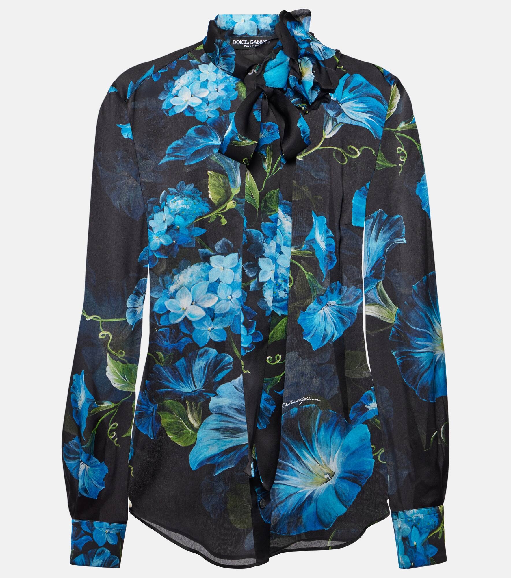 Floral silk blouse - 1