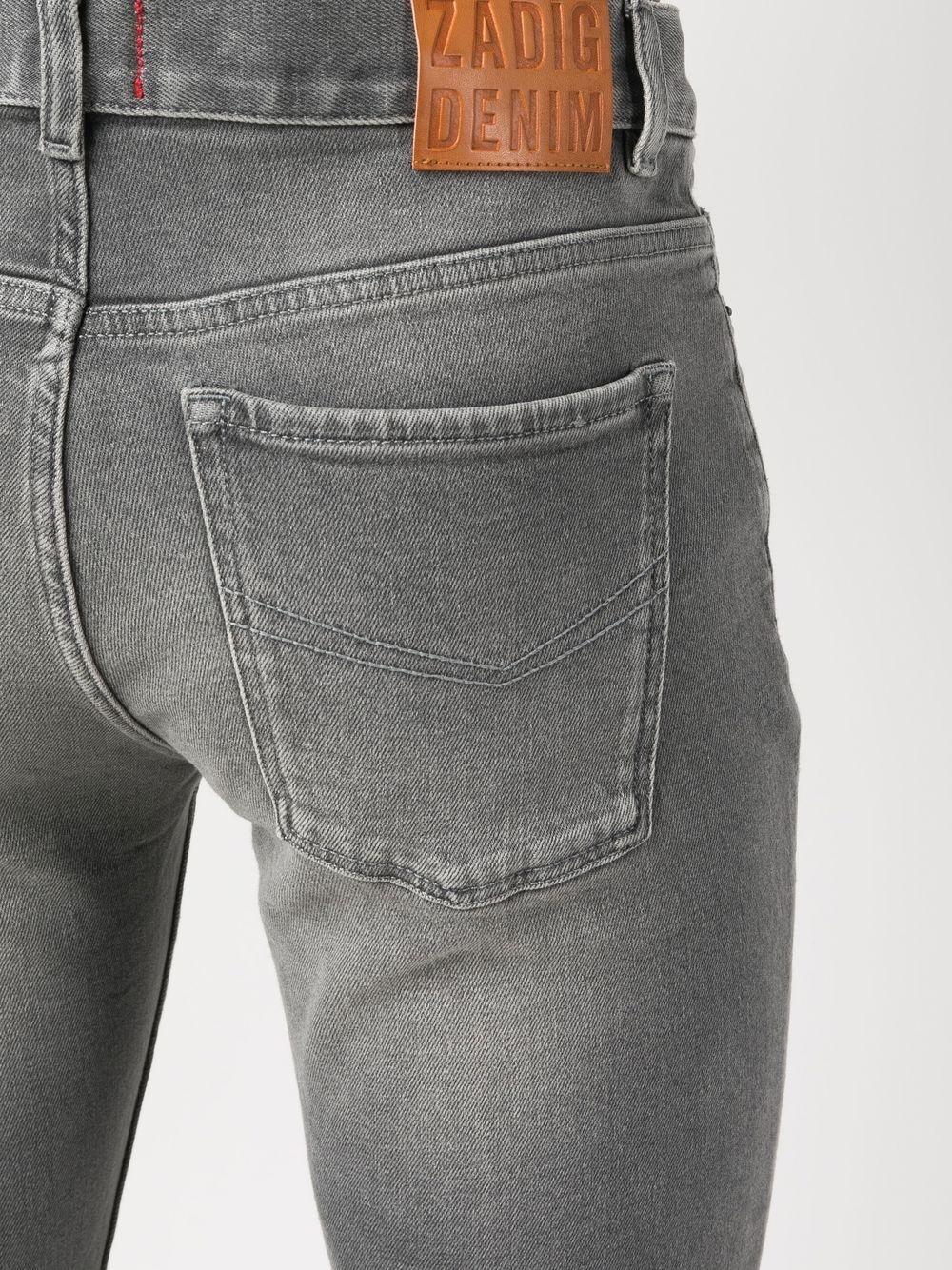 stonewashed straight-leg trousers - 5