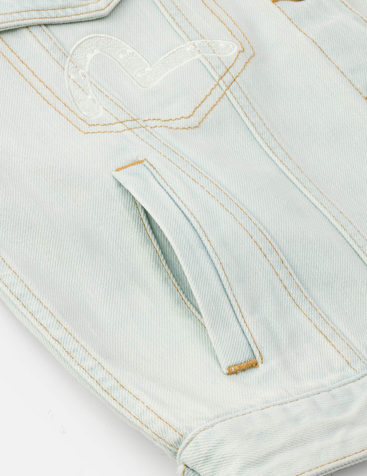 Hummingbird and Magnolia Embroidery Loose Fit Quilted Denim Jacket - 9