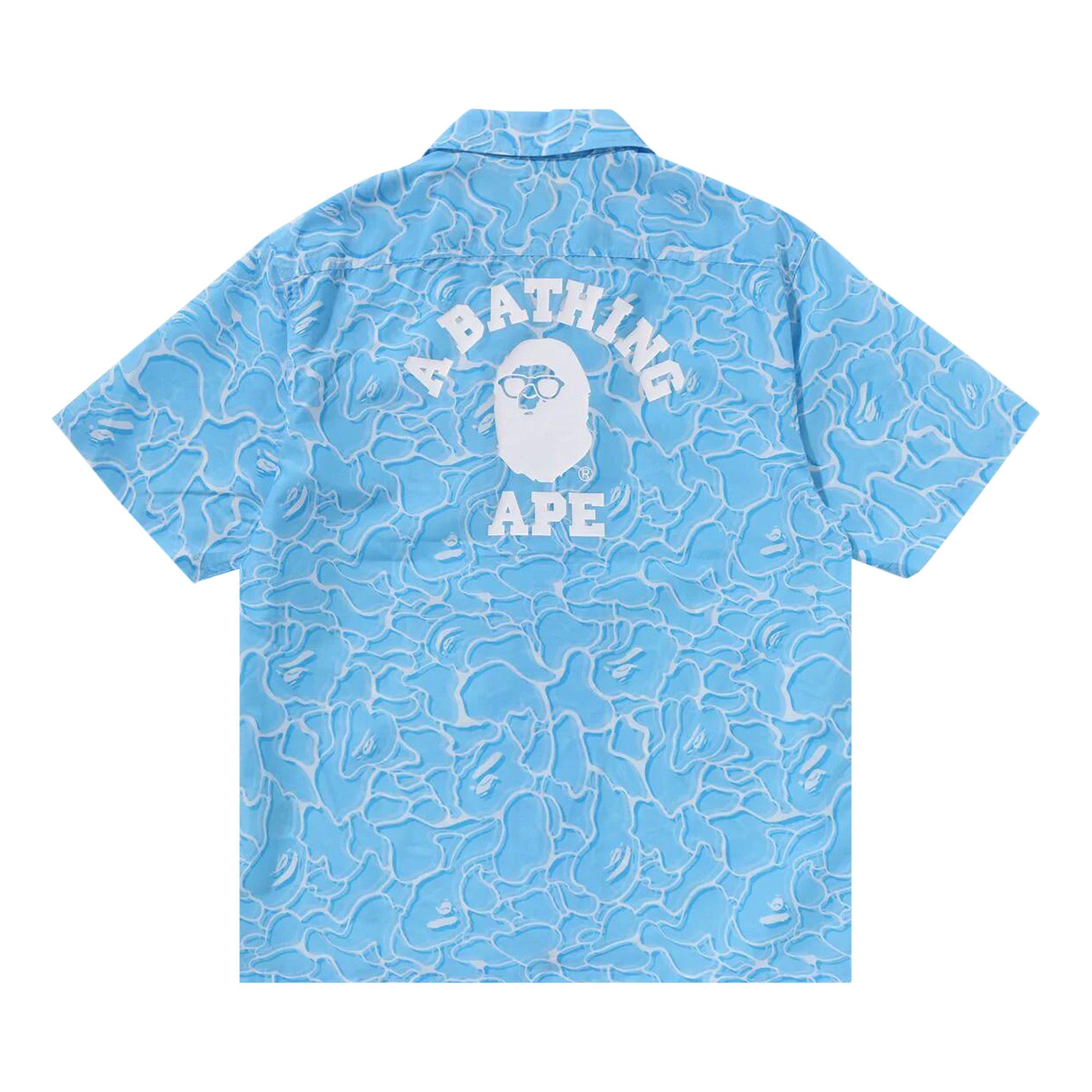 BAPE ABC Sea Surface Camo Open Collar Shirt 'Blue' - 2
