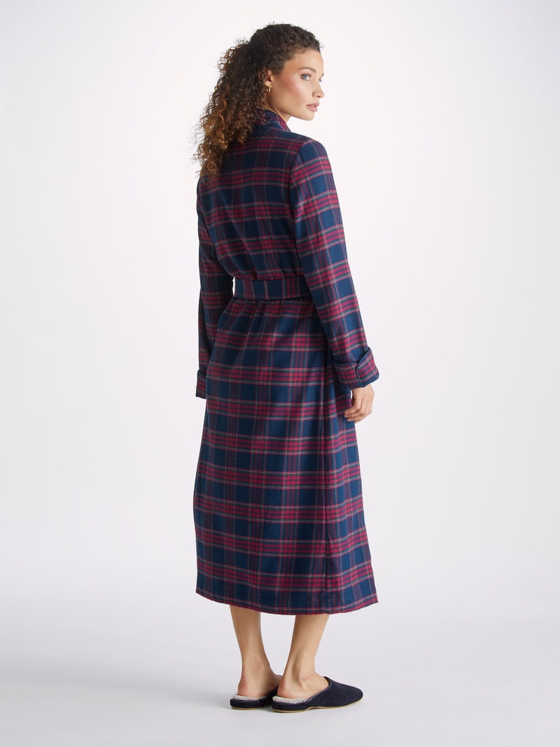 Women's Long Robe Kelburn 36 Brushed Cotton Multi - 4