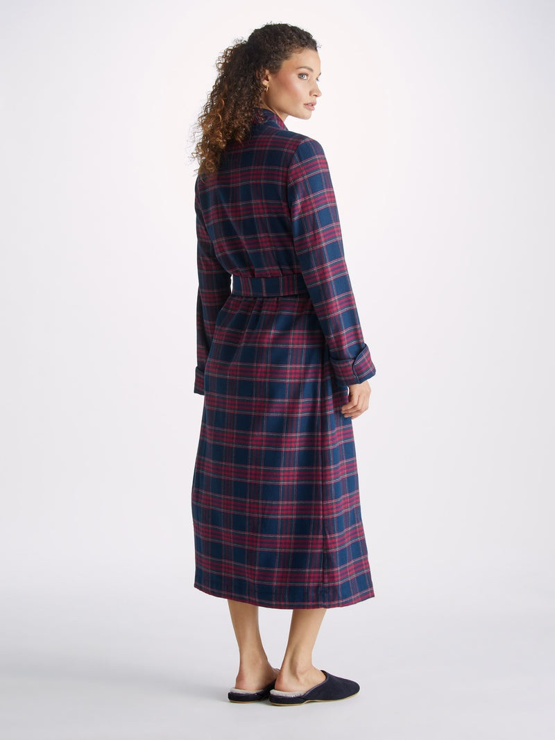 Women's Long Robe Kelburn 36 Brushed Cotton Multi 4