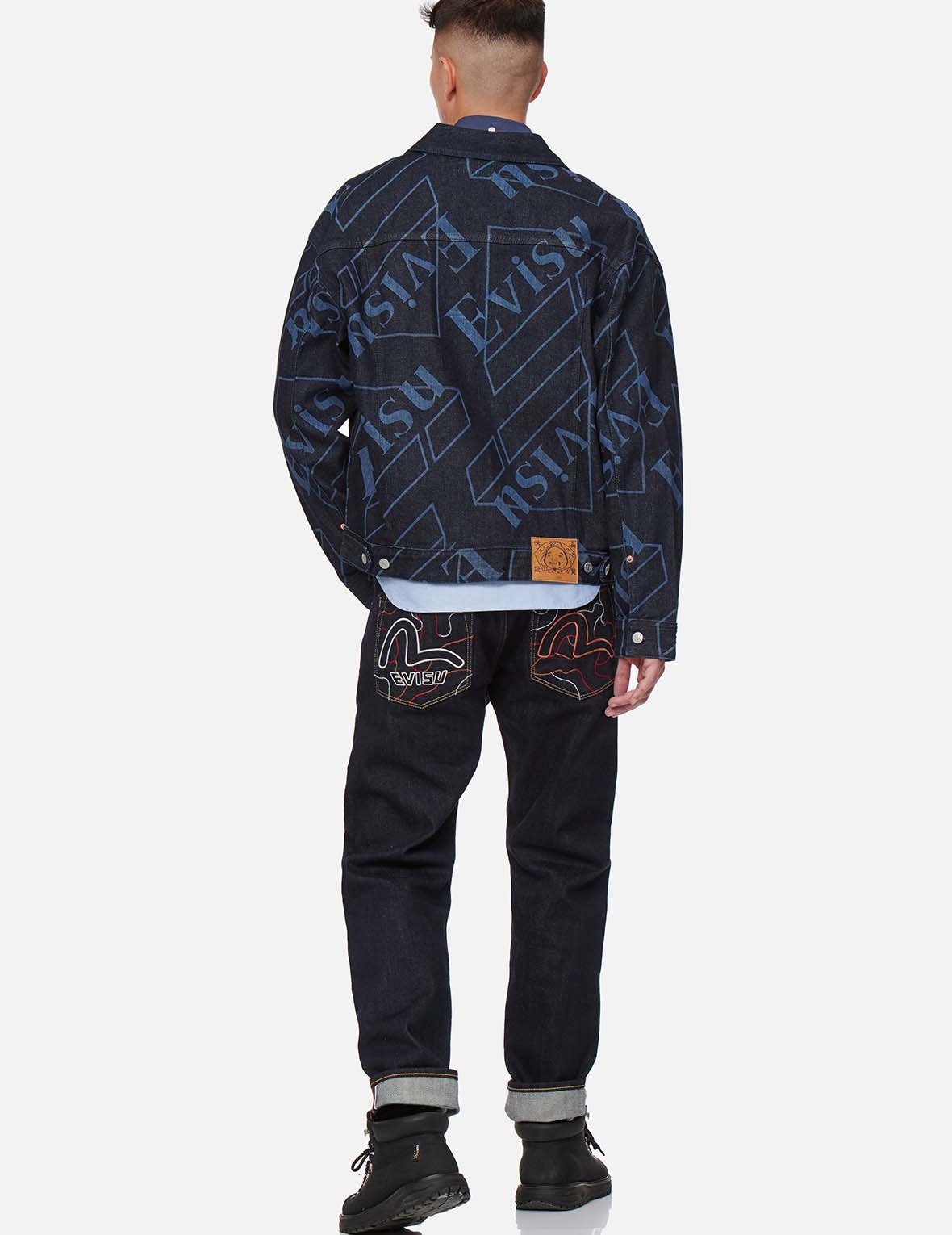 LOGO MONOGRAM DISCHARGED PRINT DENIM JACKET - 6