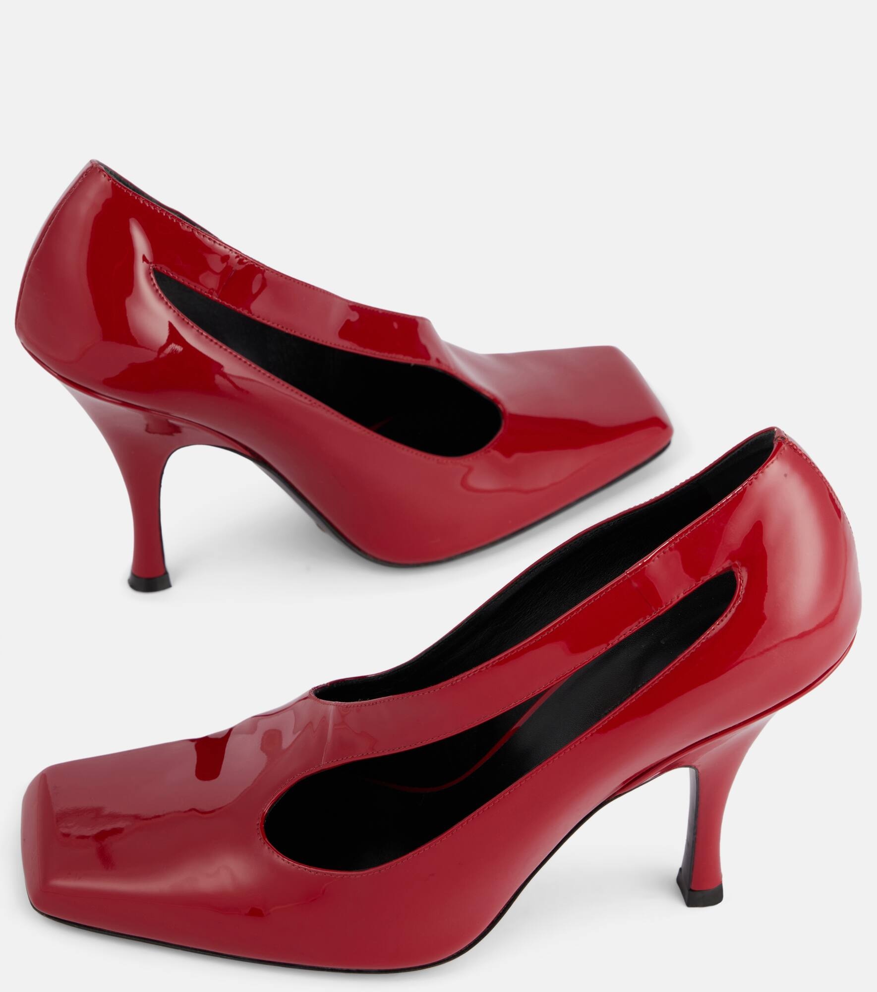 Eva cutout patent leather pumps - 5