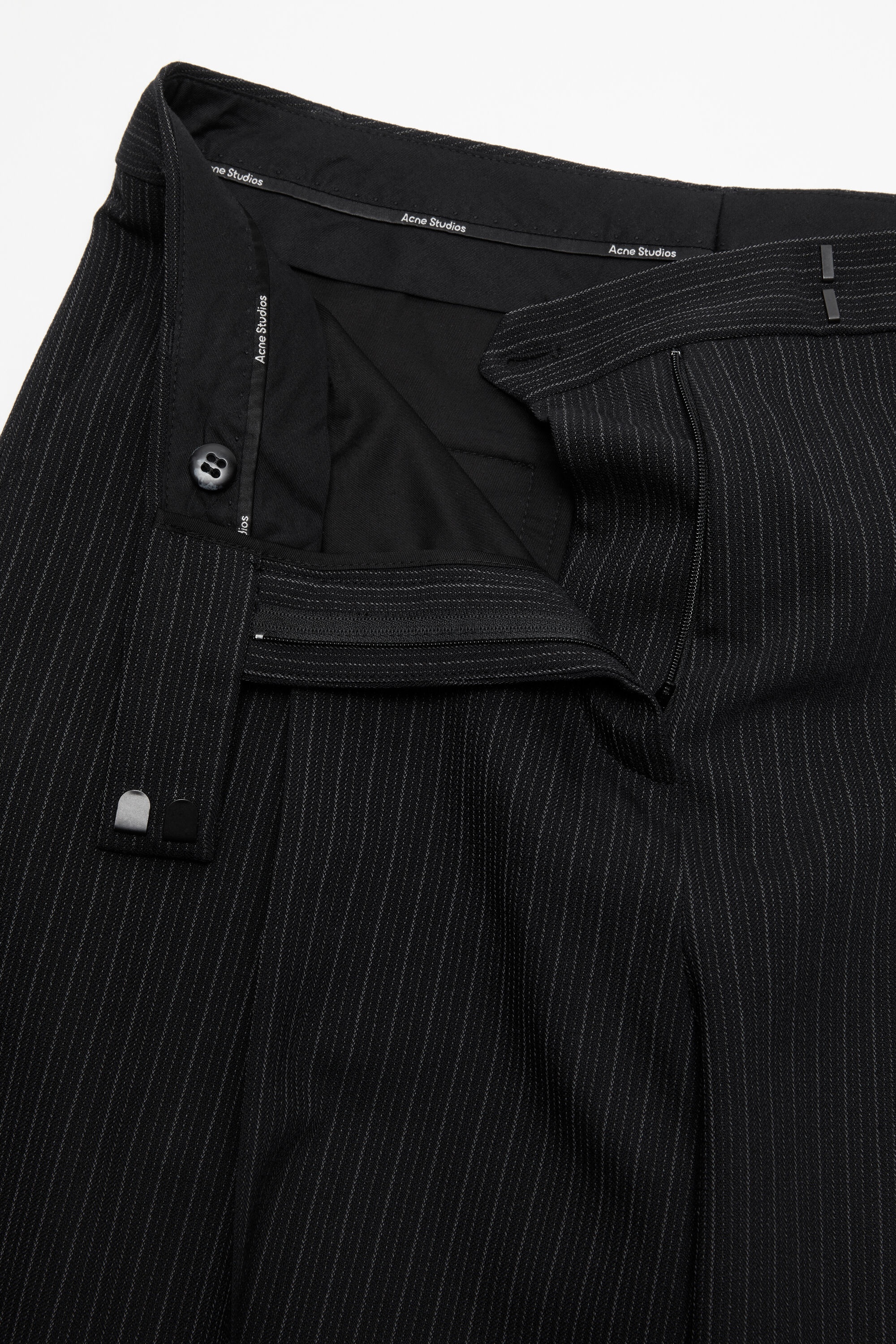 Tailored pinstripe trousers - Black - 6