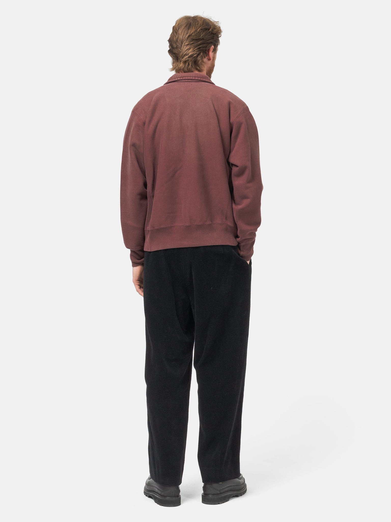 Vintage Half Zip Sweatshirt Burgundy - 3