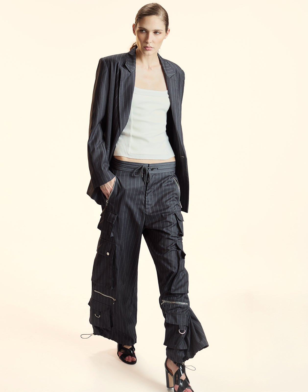 Pinstripe Cargo Pants - 4