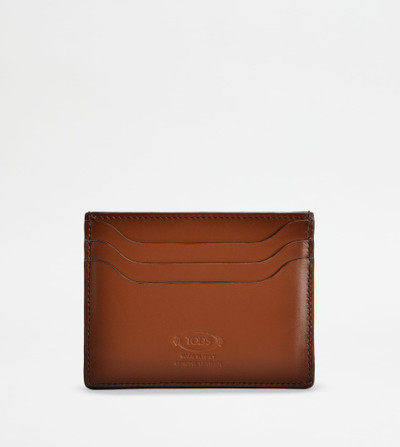 Tod's CREDIT CARD HOLDER IN LEATHER - BROWN outlook