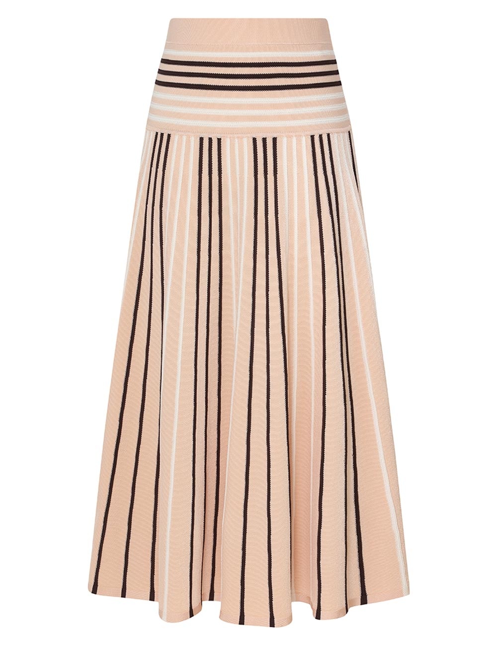 NATURA STRIPE MIDI SKIRT - 1