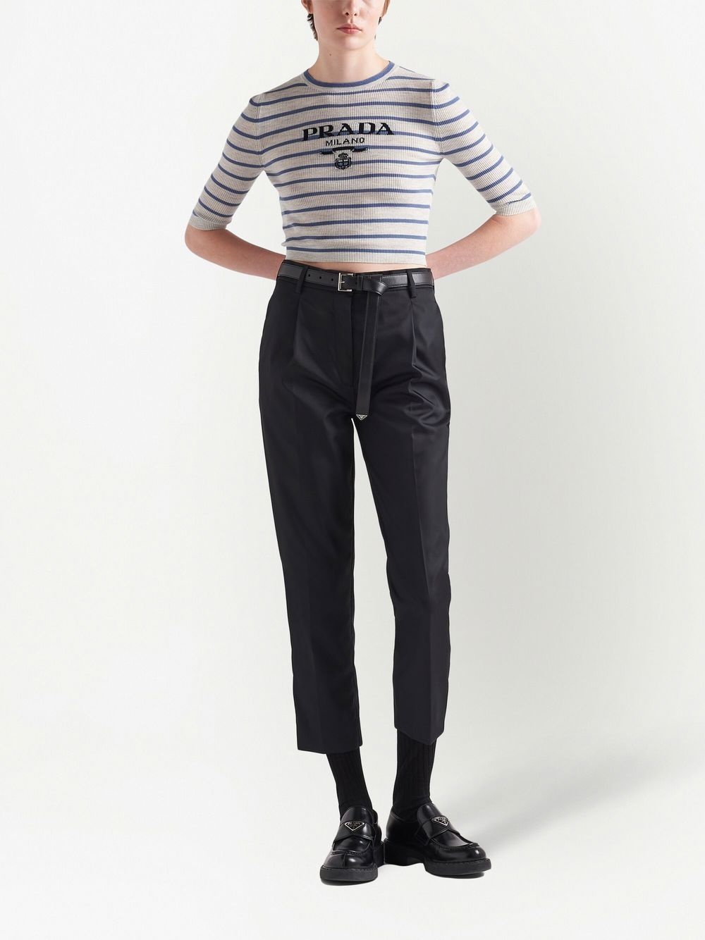 intarsia-knit logo knitted top - 2