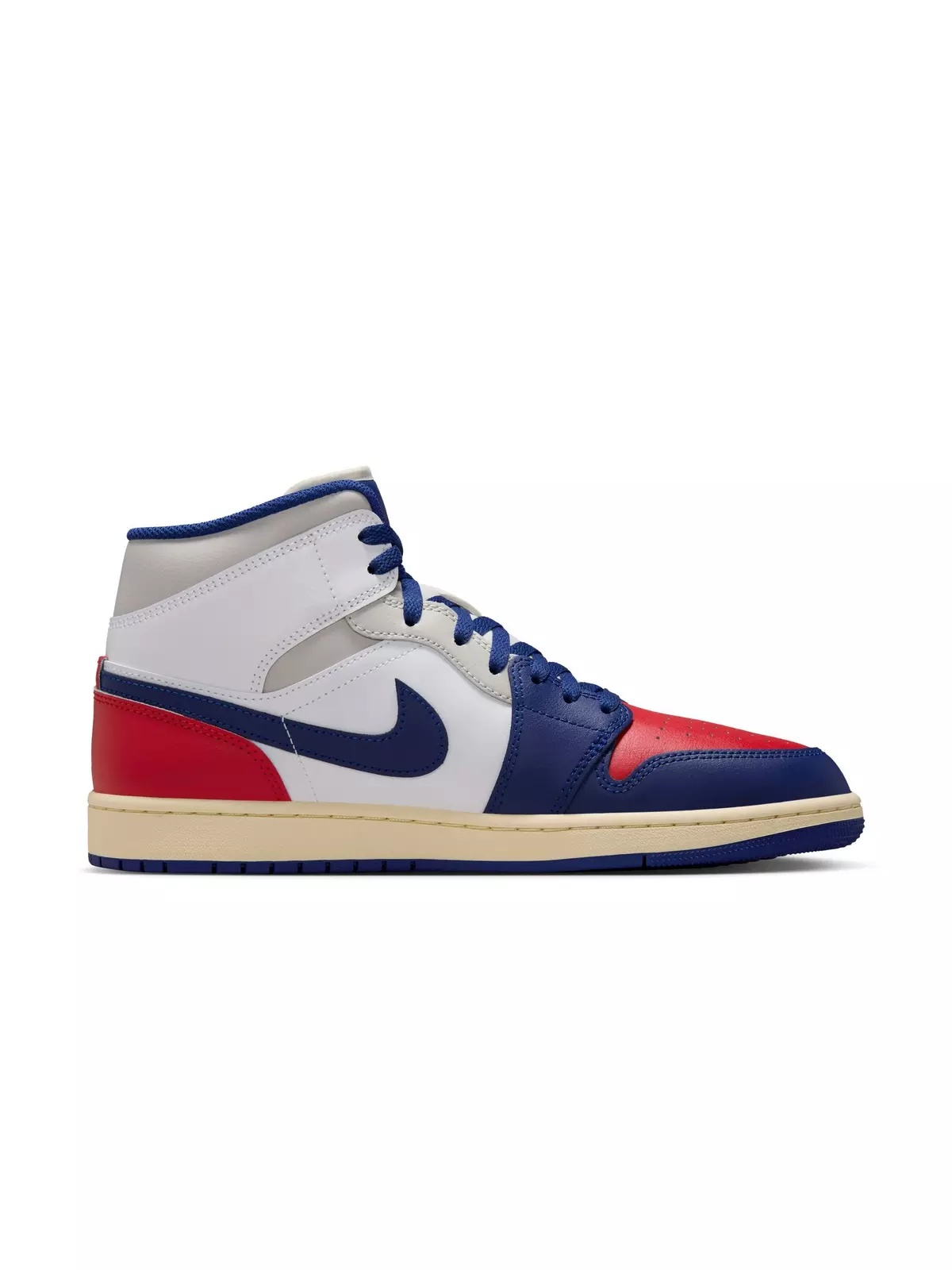 1 Mid "White/Deep Royal Blue/University Red" Men's Shoe - 2