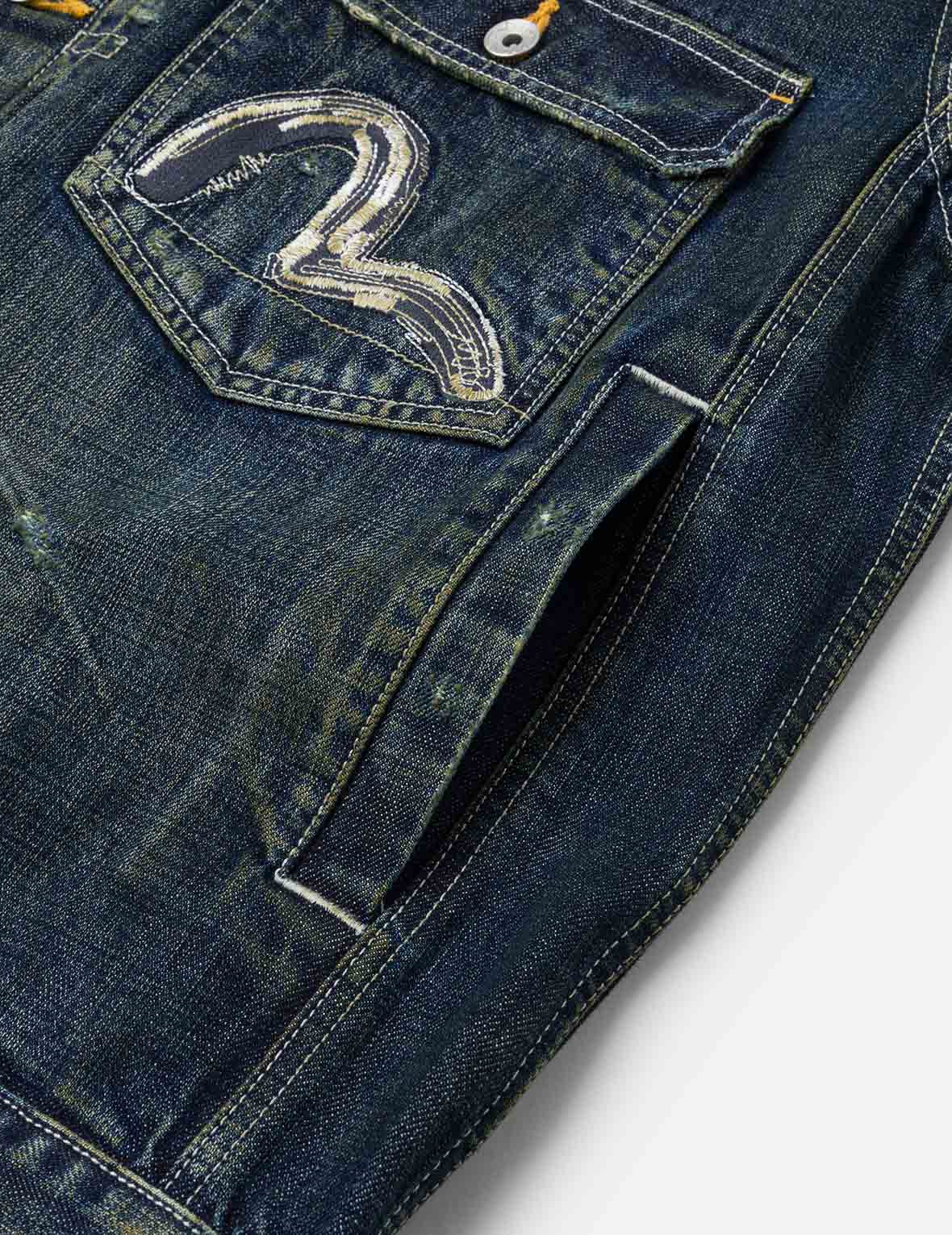 Washed Seagull Embroidery Relax Fit Denim Jacket - 4