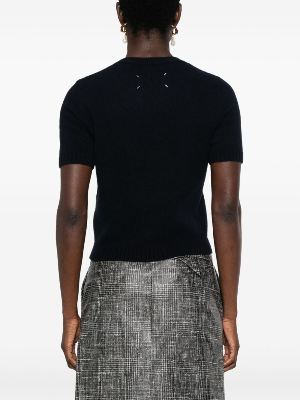 short-sleeve wool jumper - 4