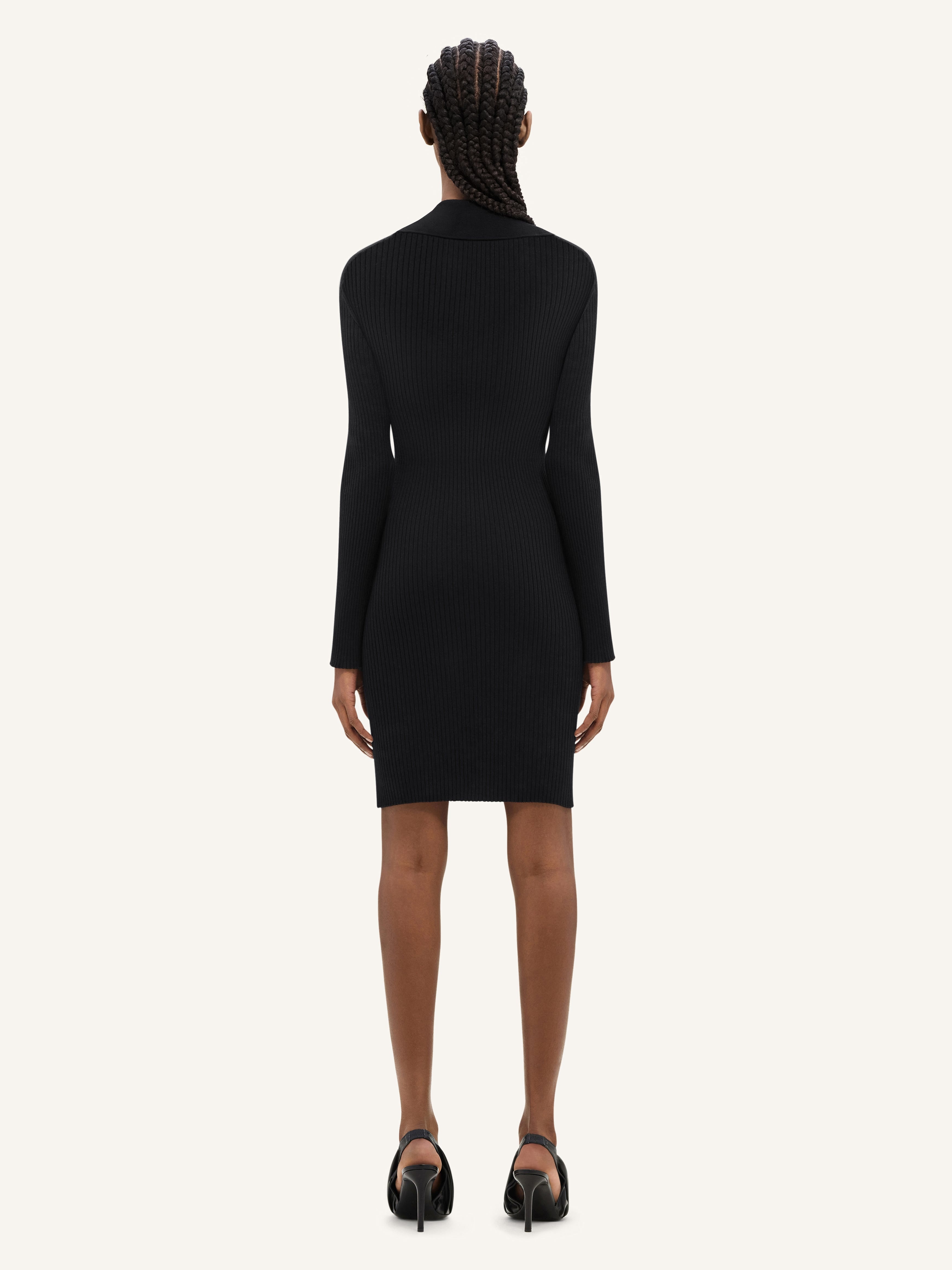 CONTRAST FRAME RIB KNIT MINI DRESS - 3