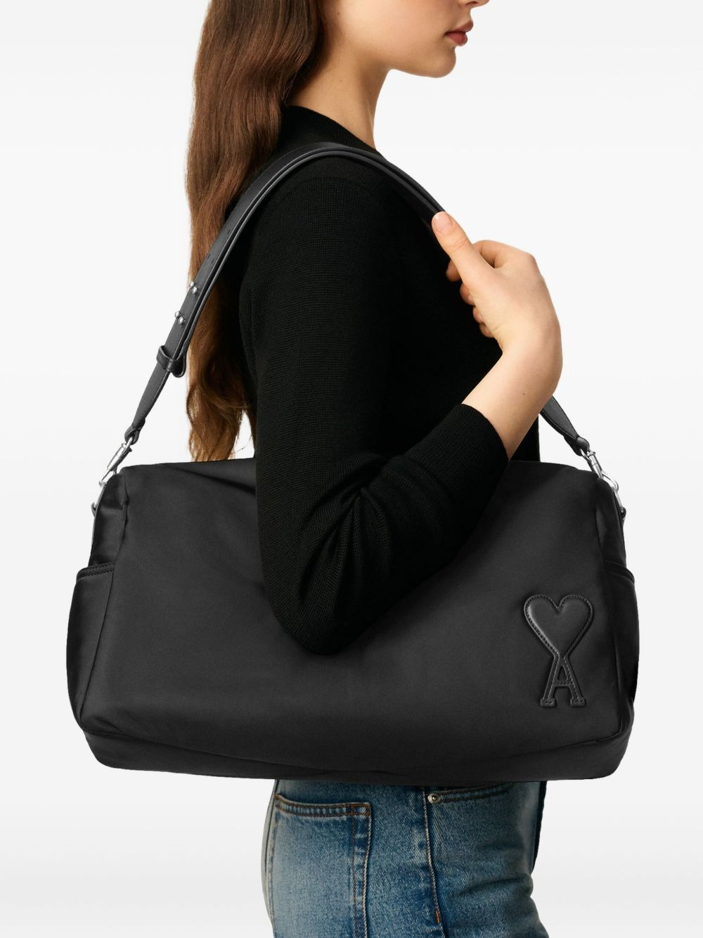 Ami Paris Women Marcel Large Nylon Shoulder Bag - 5