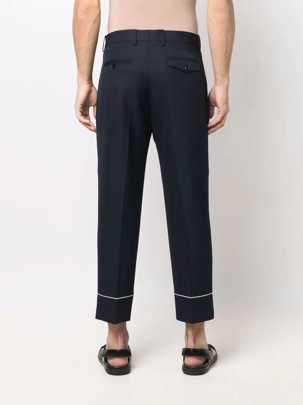 turn-up cuff tailored trousers - 4