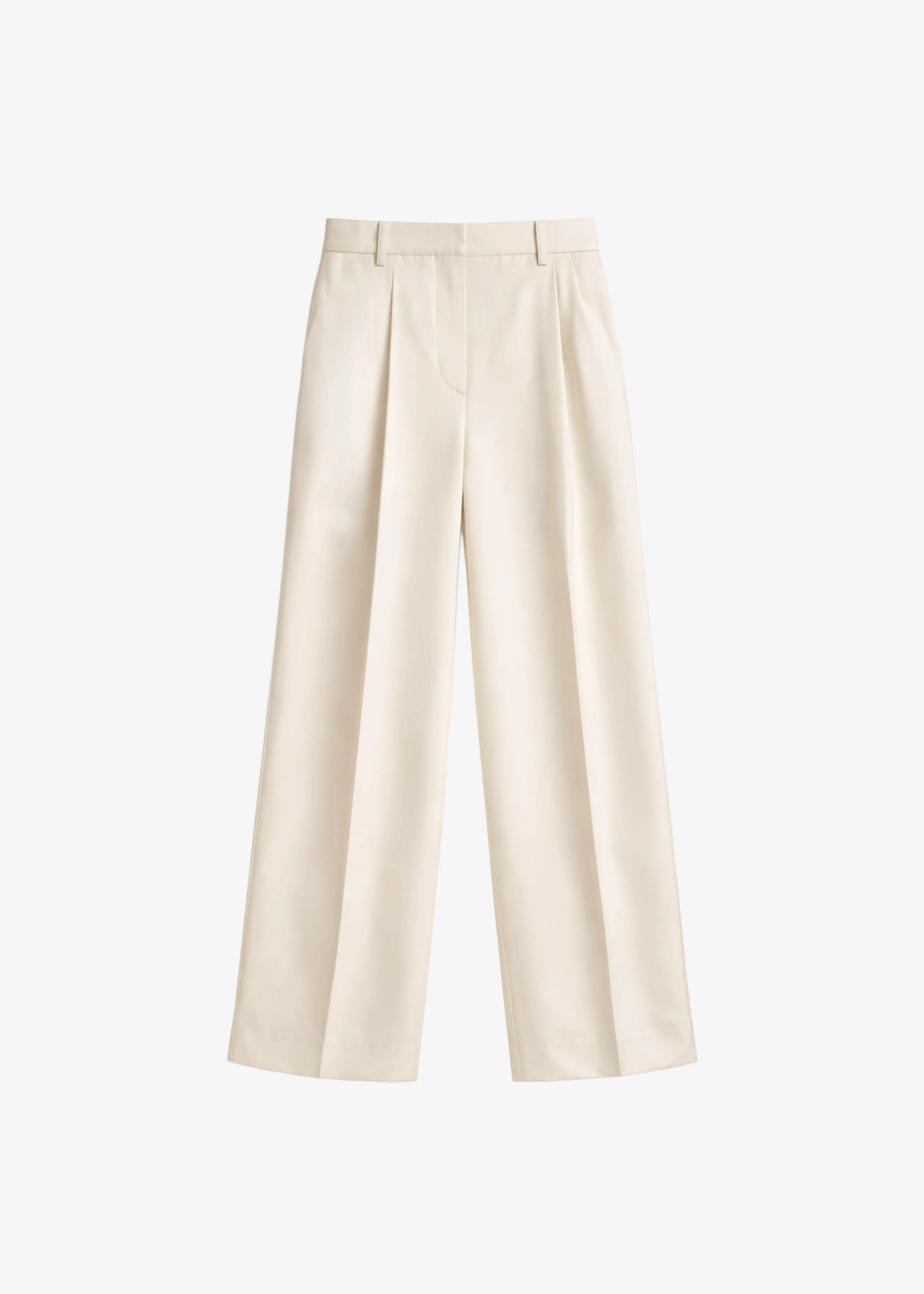 Marfa Pleated Silk Trousers - Light Beige - 1