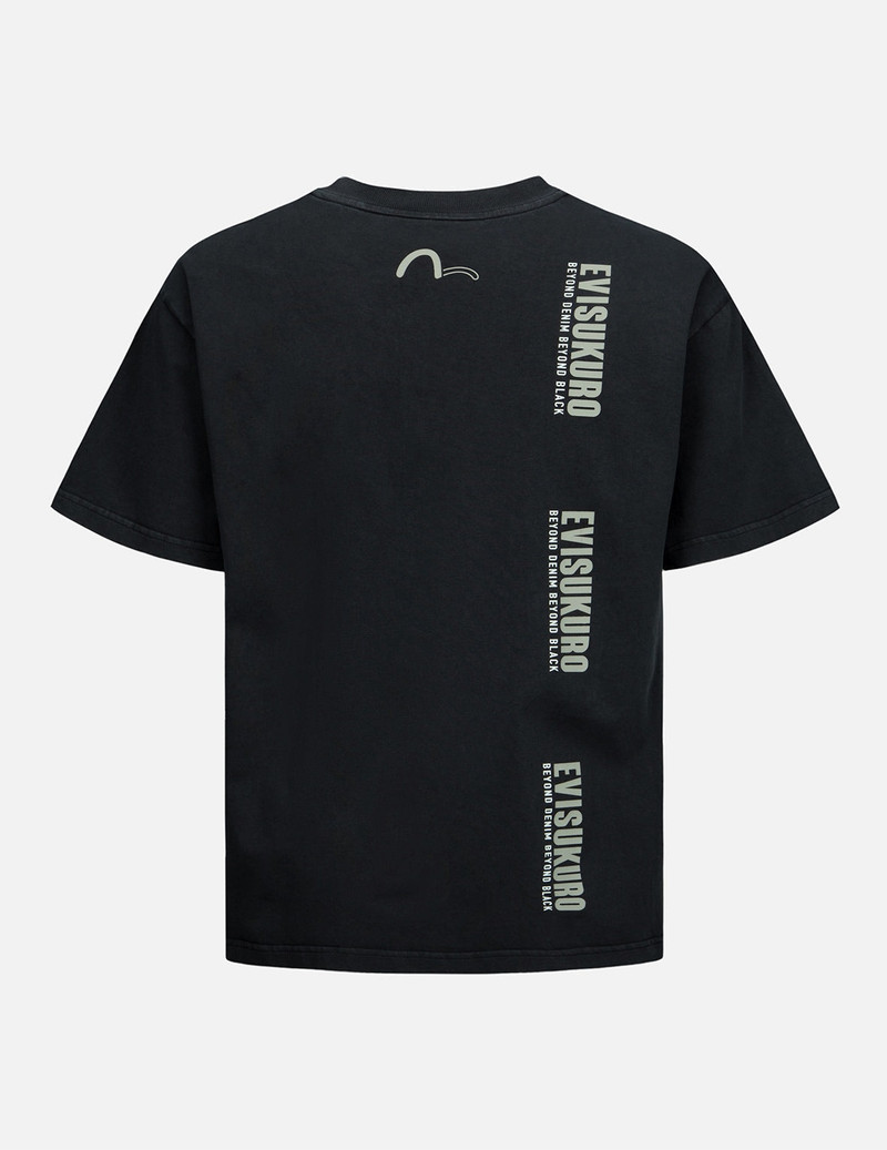 EVISU Metallic Stud Textured Logo Print T-shirt outlook