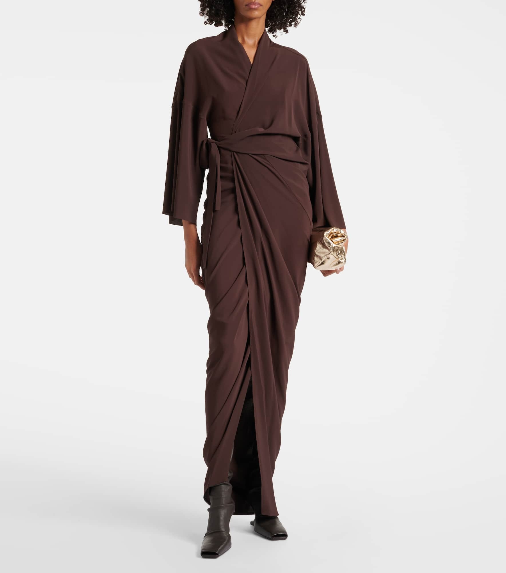 Satin wrap gown - 2