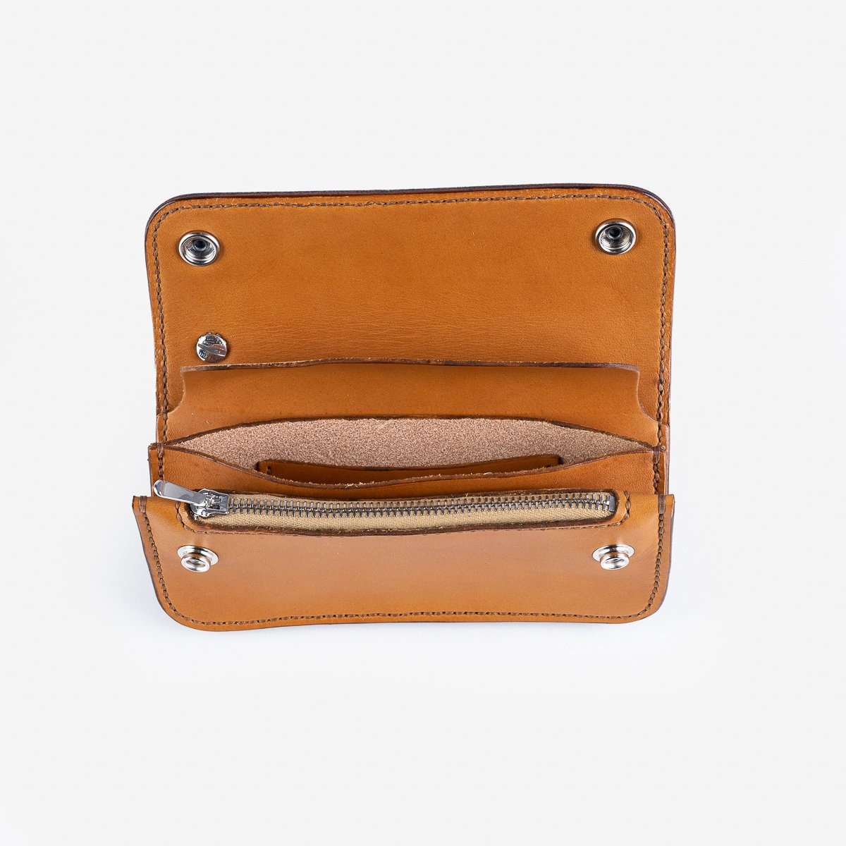 LE-ANSW-BR GOOD ART HLYWD Army/Navy Surplus Wallet w/ Sterling Silver Rosette Snaps and Rosette Prin - 3