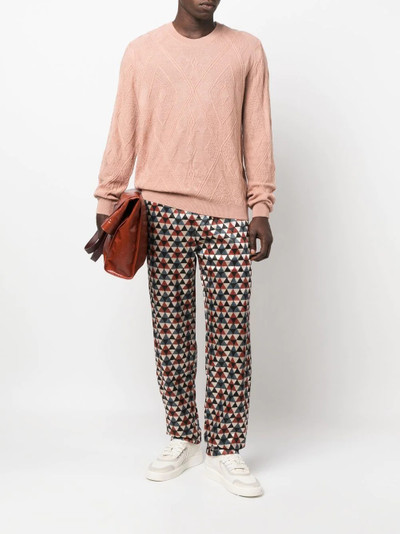 Etro diamond-pattern crew neck sweater outlook