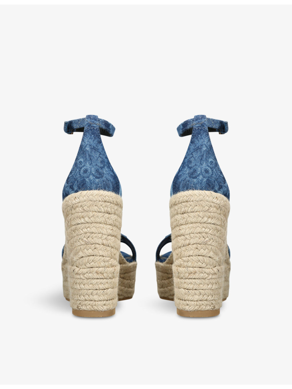 Baroque graphic-pattern woven wedge espadrilles - 4