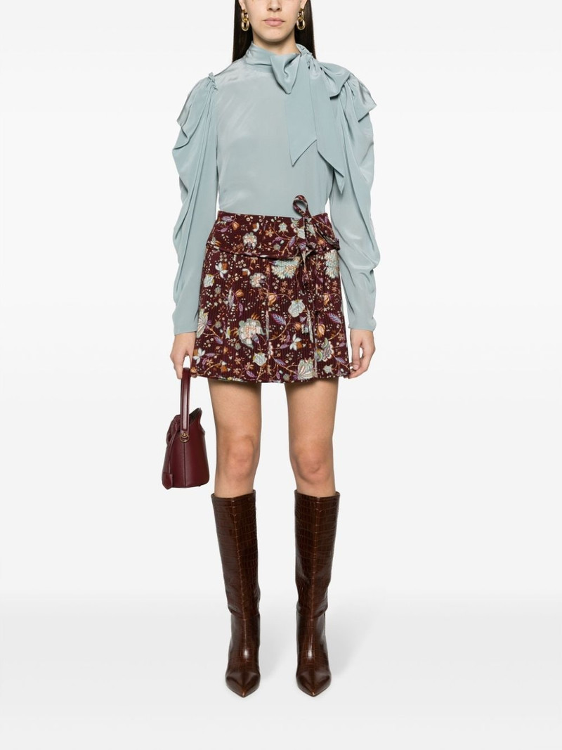 ULLA JOHNSON gathered-tie neck silk blouse outlook
