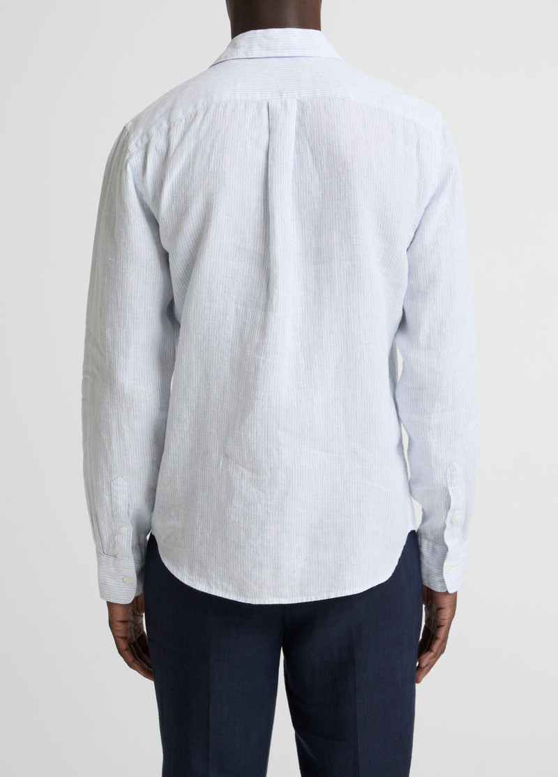 Vince Tate Stripe Linen Button-Front Shirt outlook