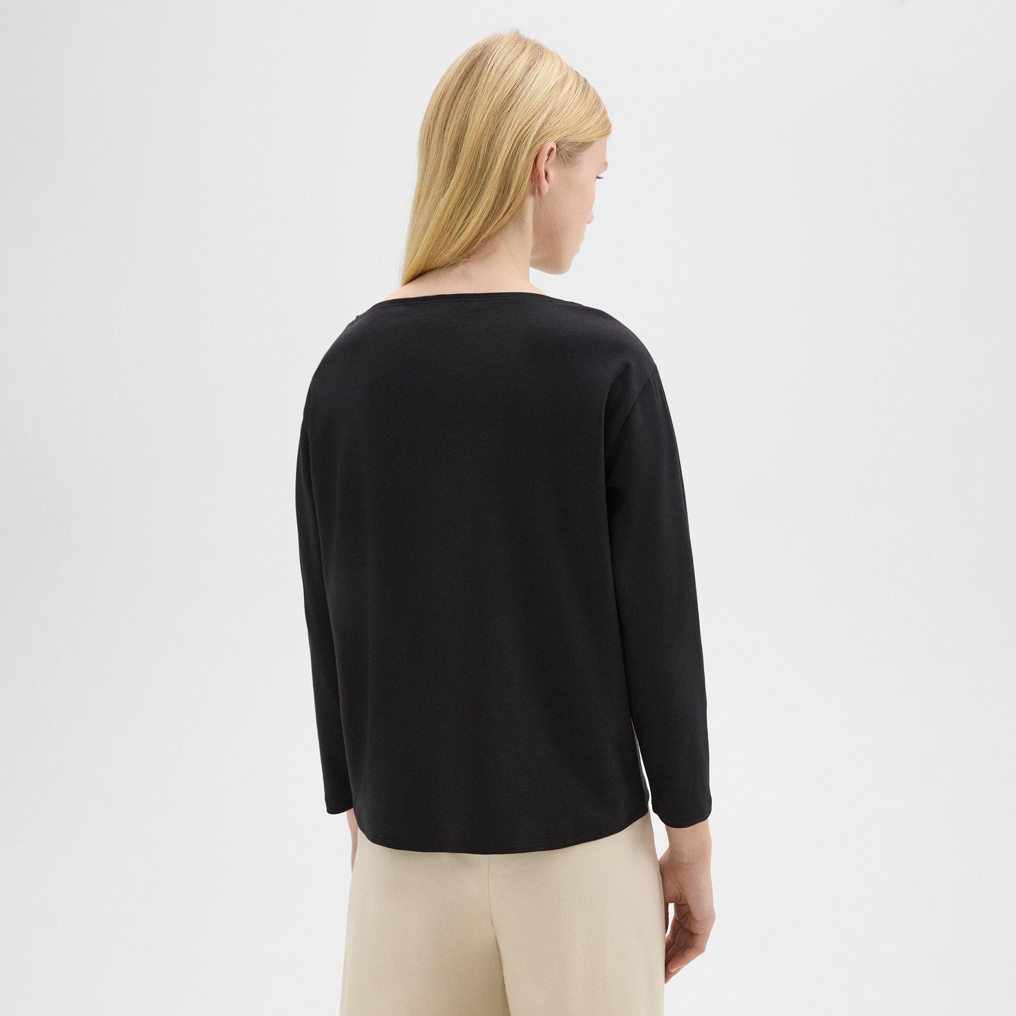 Boat Neck Tee in Cotton Jersey - 4