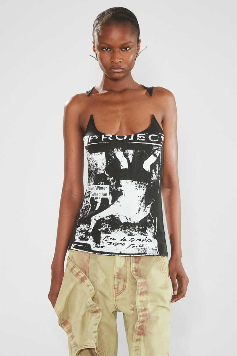 Rock Band Print Invisible Strap Tank Top 5