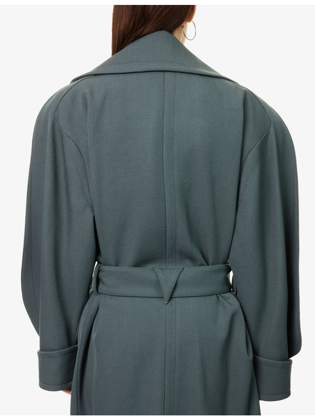 Military Belted Notch-Lapels Wool Coat - 6