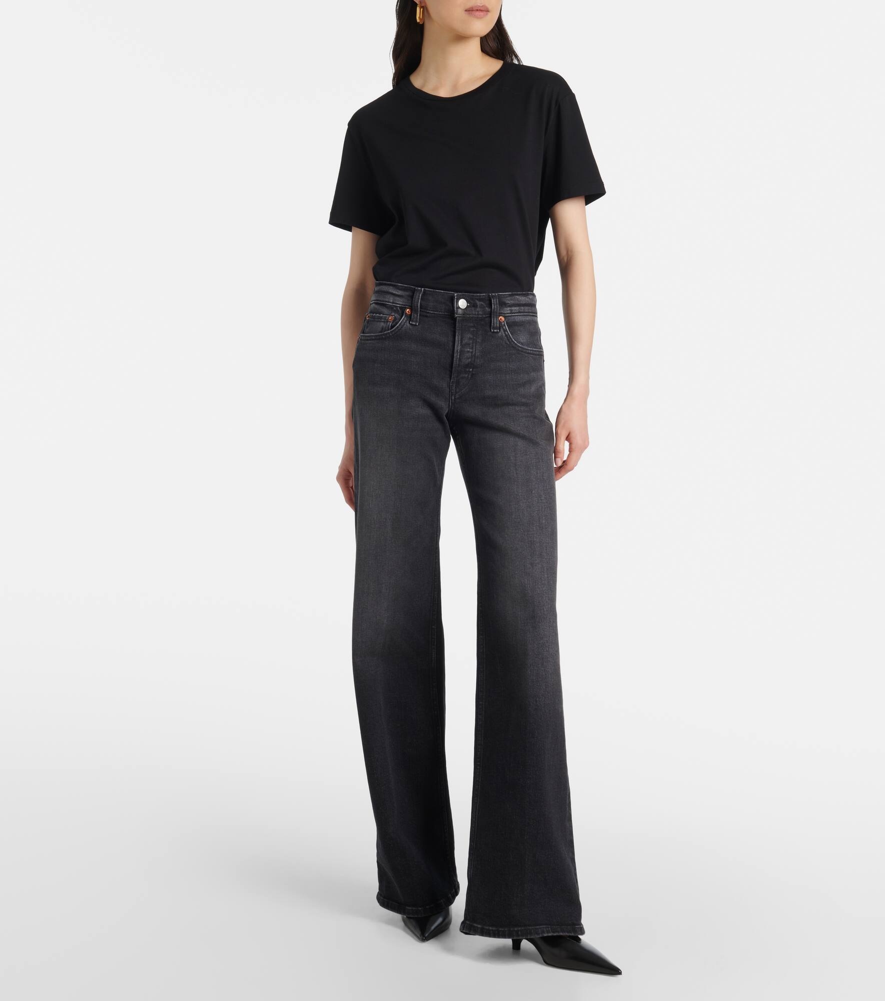 Mid-rise wide-leg jeans - 7
