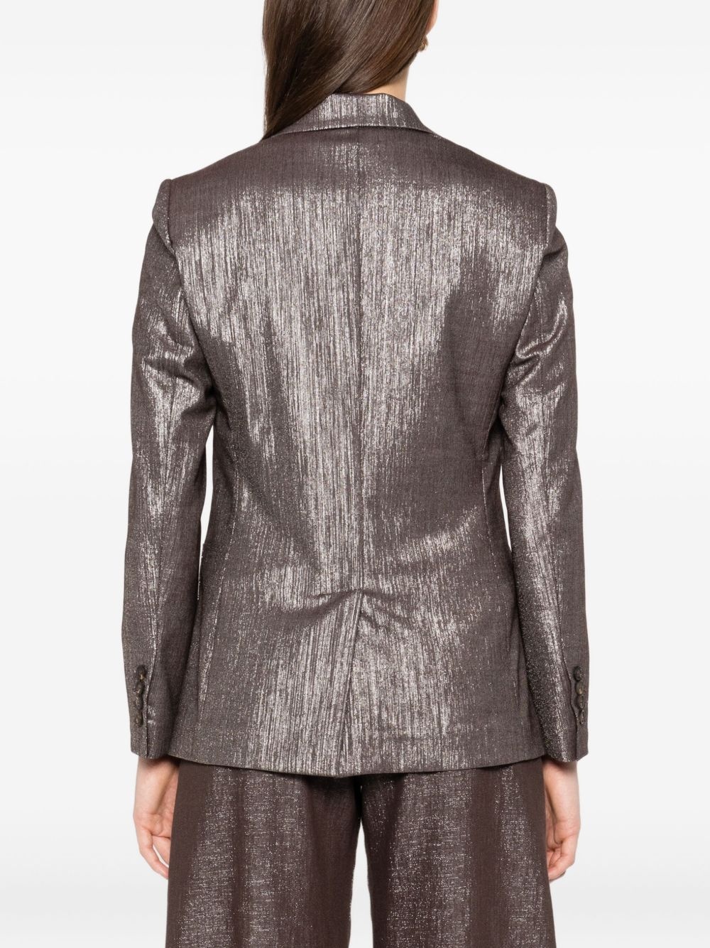 metallic single-breasted blazer - 4