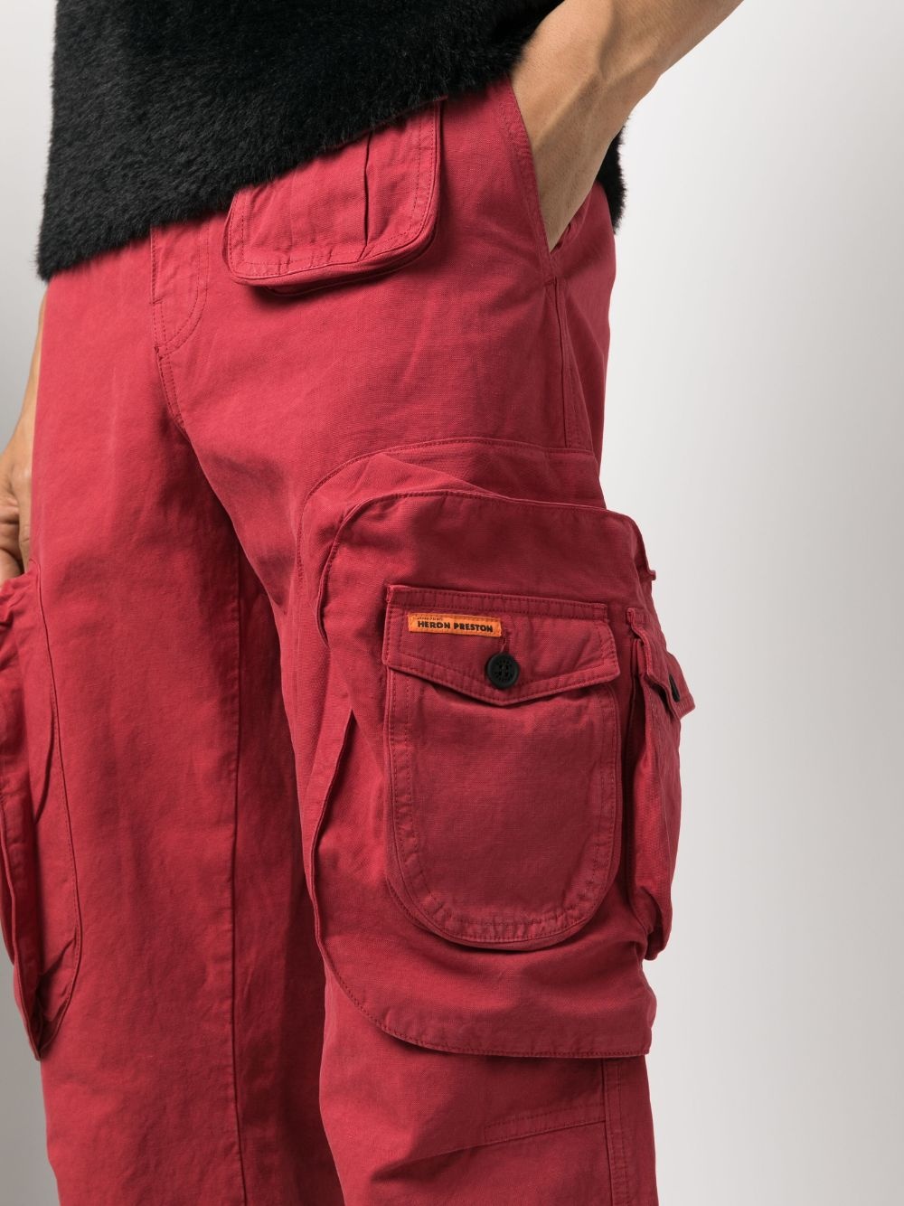 logo-patch cargo trousers - 5