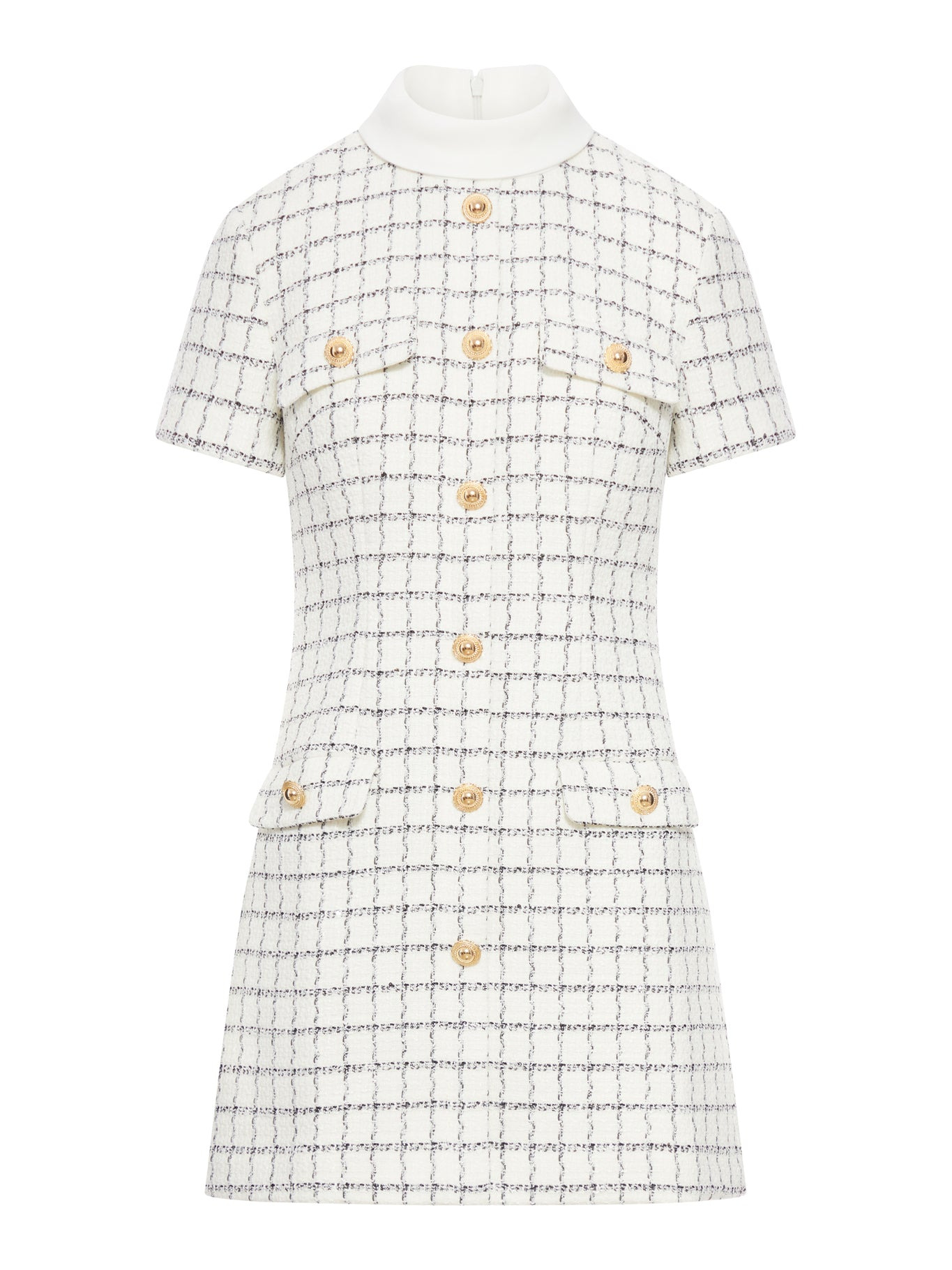 CHECKED BOUCLE MINI DRESS - 2