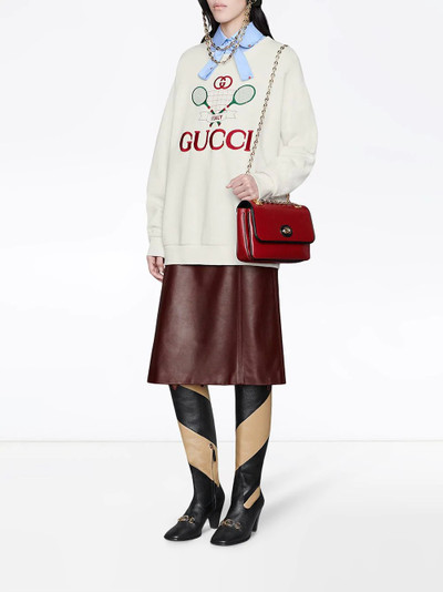 GUCCI Leather skirt with Interlocking G detail outlook