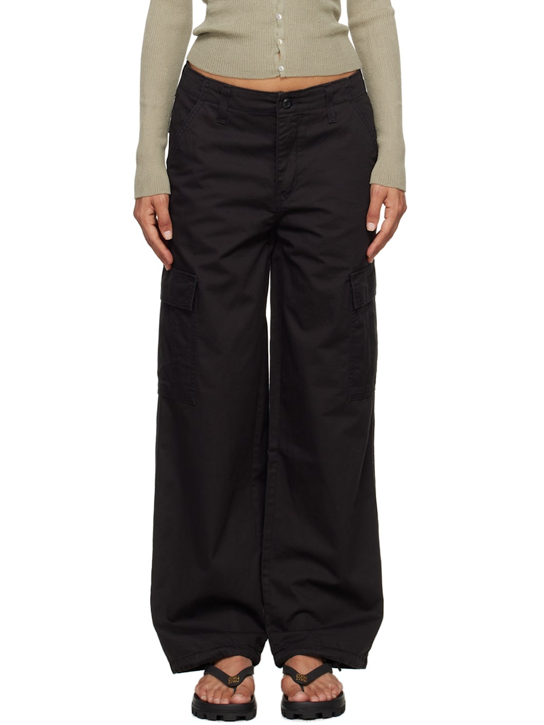 Black '94 Baggy Cargo Pants - 1