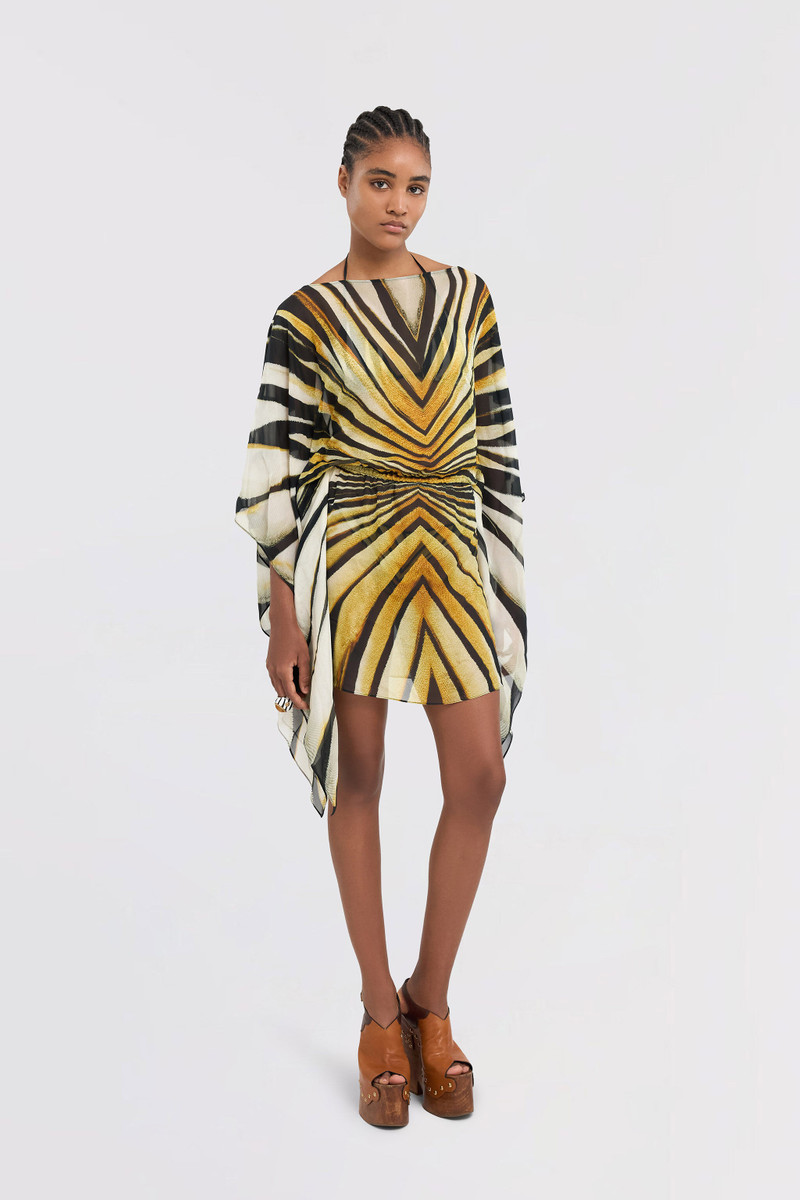Ray Of Gold Print Kaftan Dress Silk 3