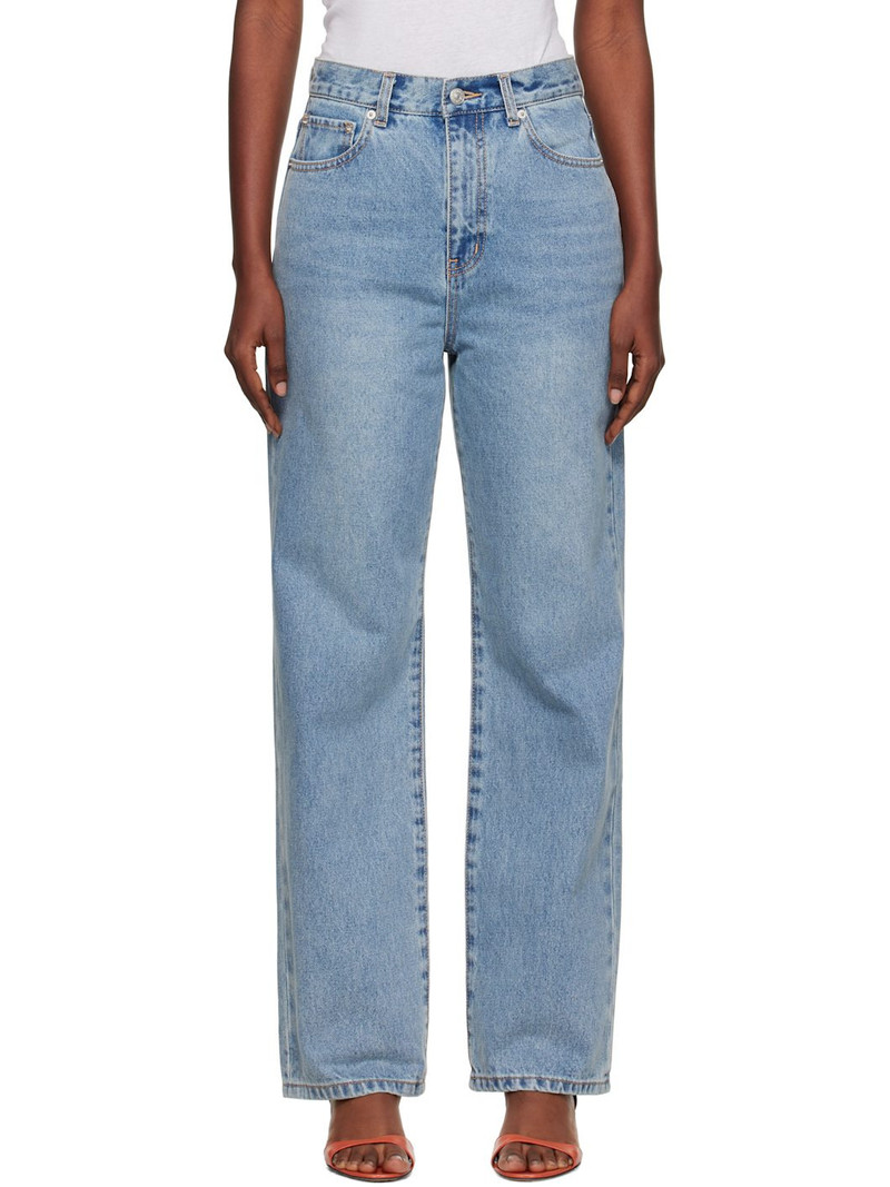 Blue Essential Straight Full Length Jeans 1