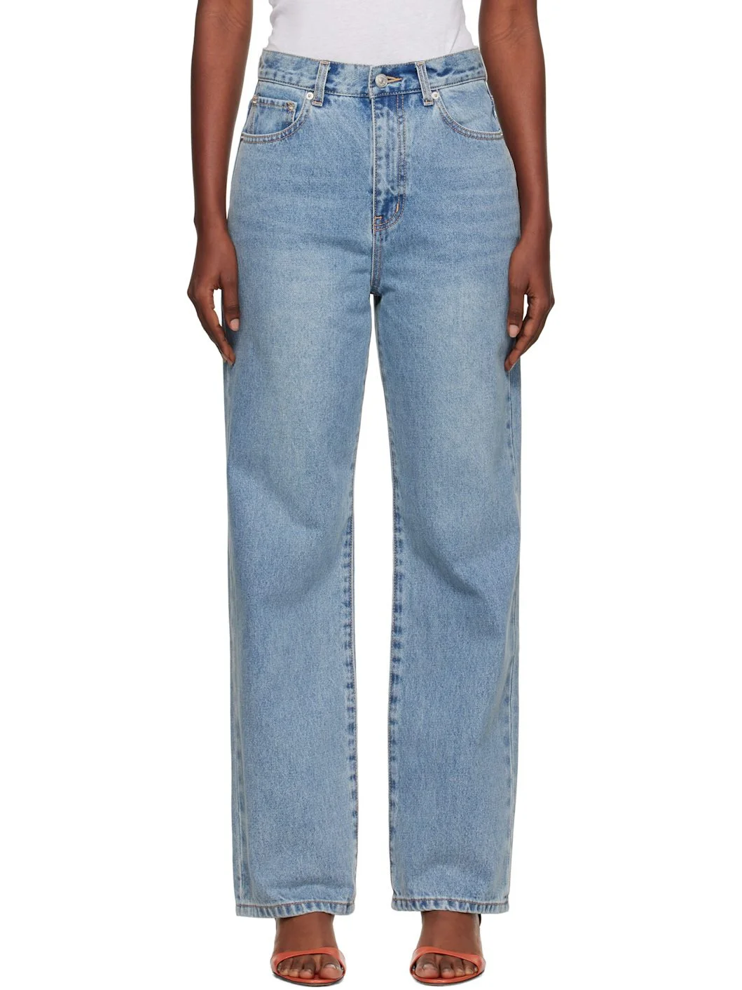 Blue Essential Straight Full Length Jeans - 1