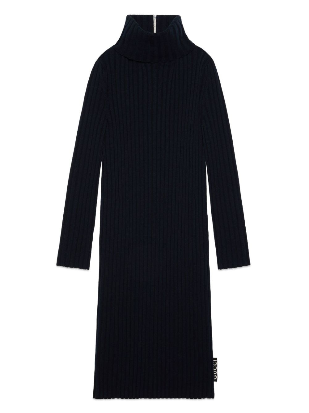 zip-up ribbed-knit dress - 7