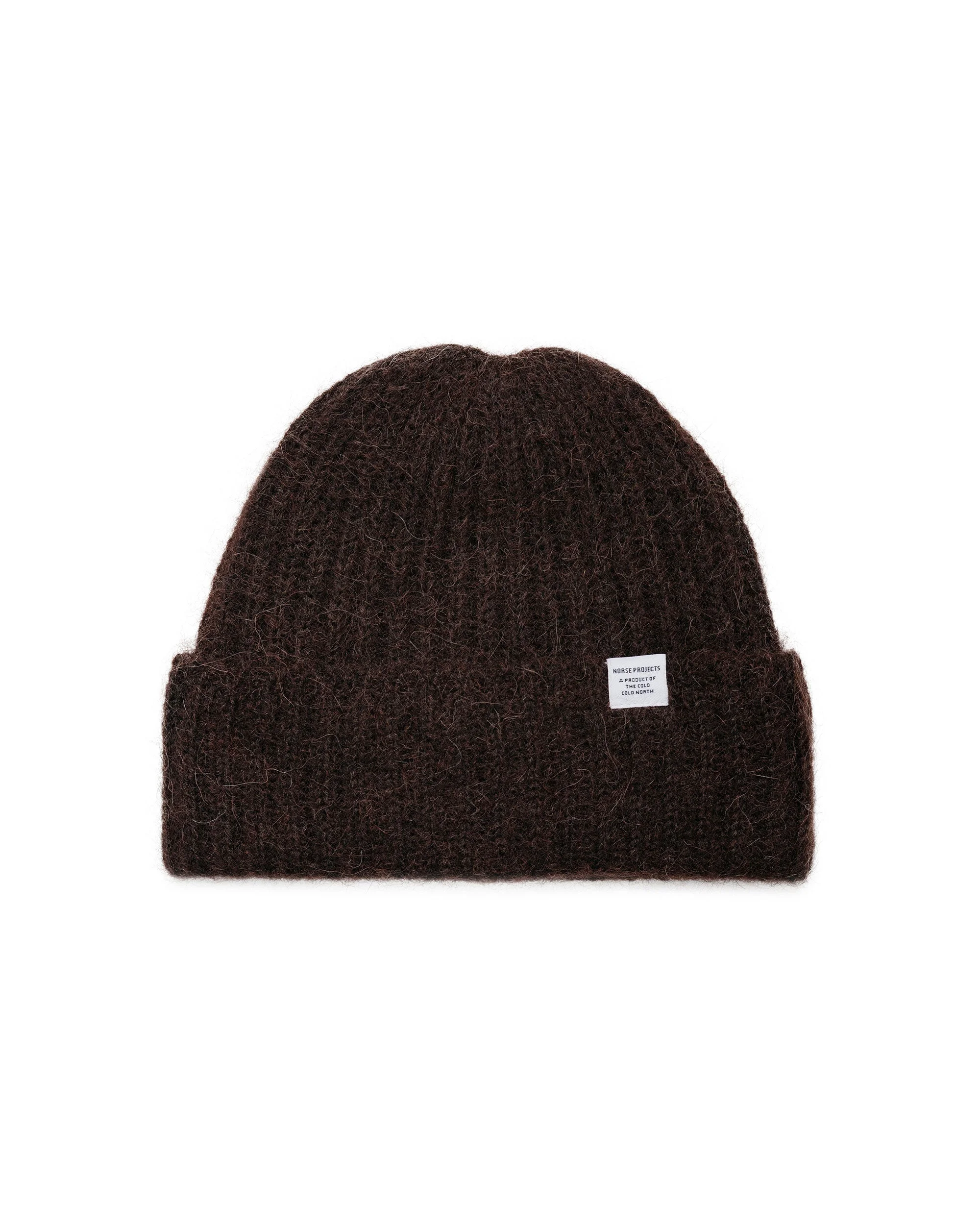 Alpaca Wool Chunky Rib Beanie Delicioso Brown - 1