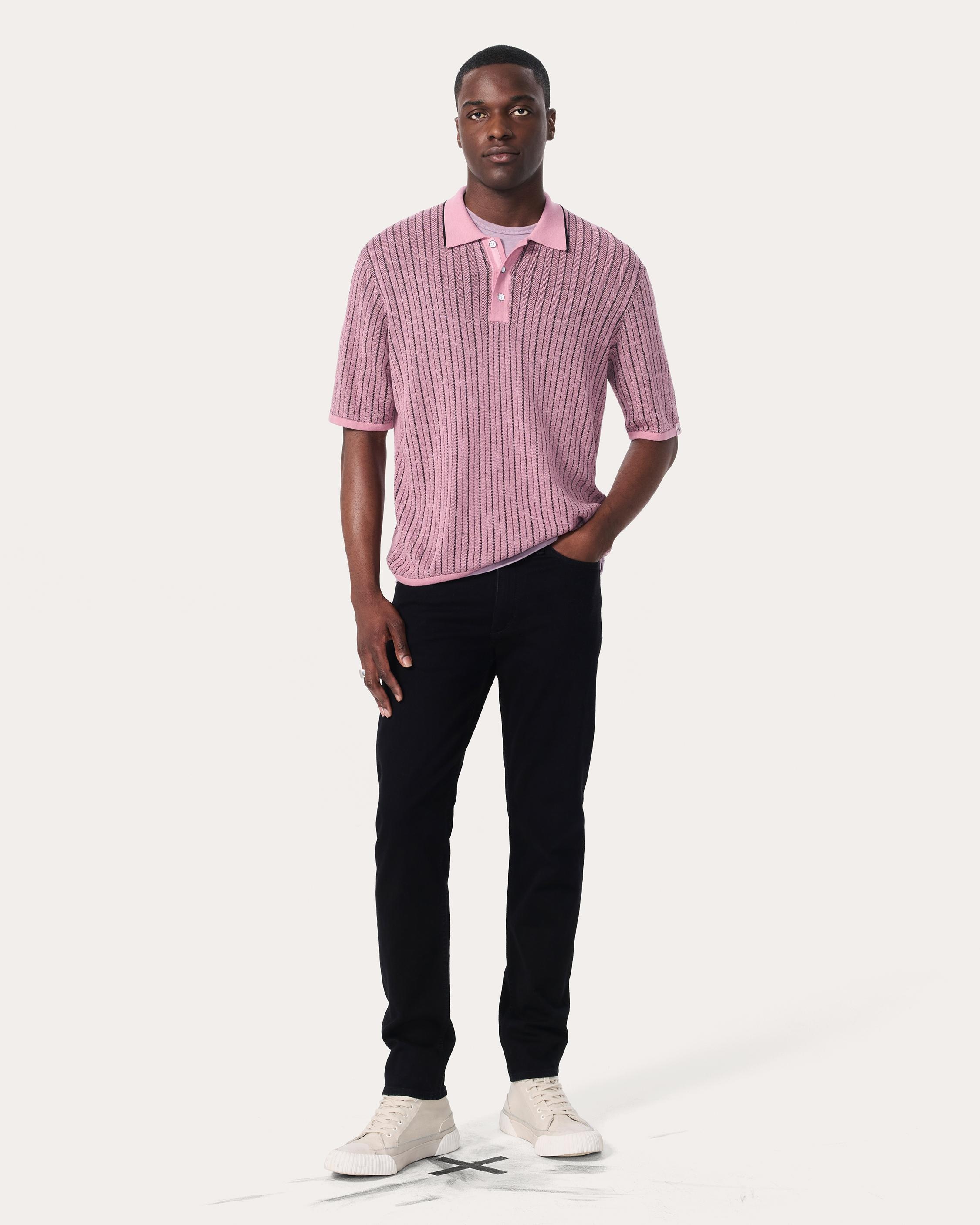 Harvey Striped Knit Polo Shirt - 3